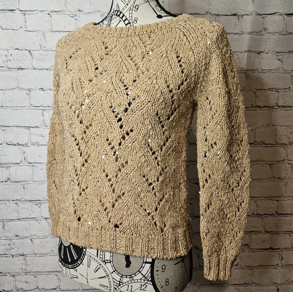 ⭐️ Ermanno Scervino sequin shimmer sweater size 38 US small - Picture 5 of 10